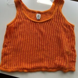 Orange Knit Tank Top